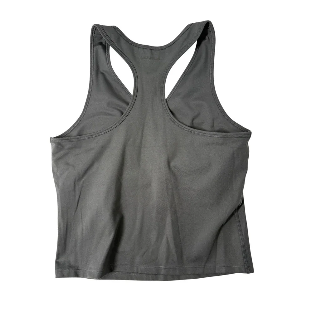 Girlfriend Collective Deep V-Neck Sleeveless Full Length Sports Bra Large Gray
